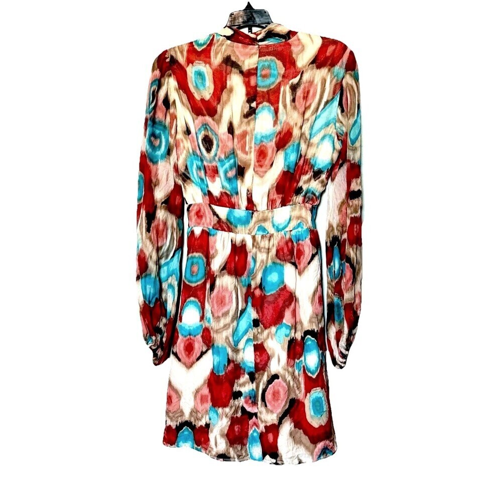 Laundry By Shelli Segal 100% Silk Floral Mini Dress Size 4 Vintage 90s Lined - Picture 3 of 7